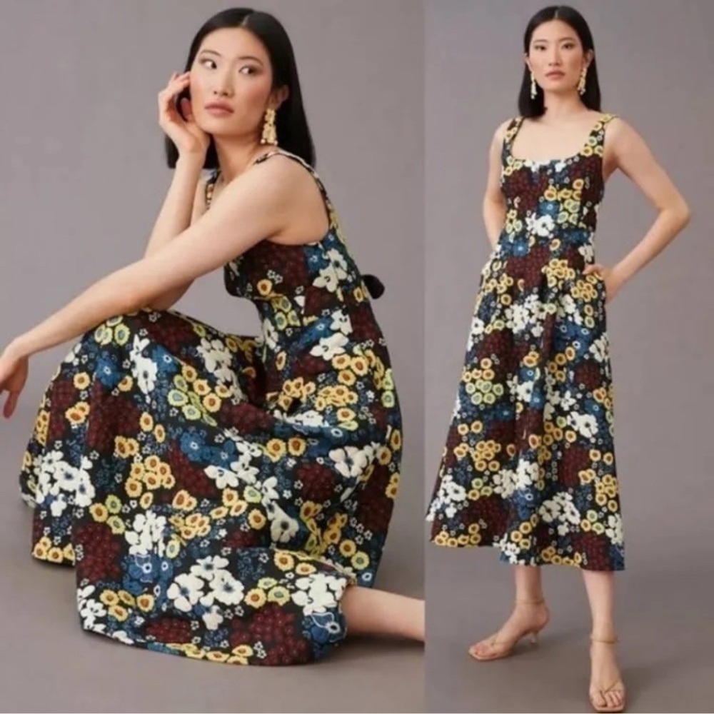 Floral Sleeveless Midi Dress